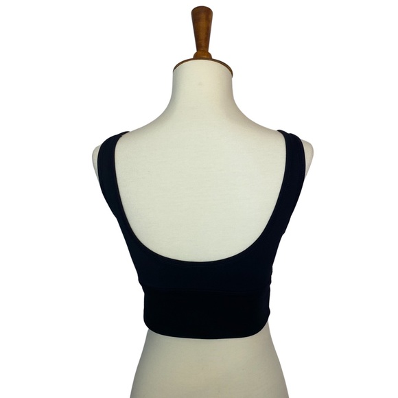 Black Yoga Sport Halter Low Back Crop Top - Picture 10 of 16